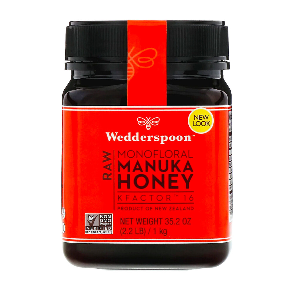 Wedderspoon , Raw Monofloral Manuka Honey, Kfactor 16, 2.2 Lb (1 Kg)