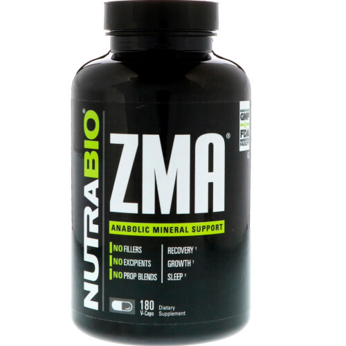 NutraBio, ZMA, 180 Vegetarische Kapseln