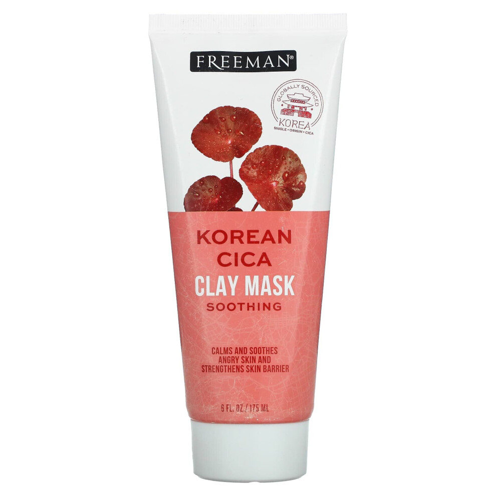 Freeman Beauty , Korean Cica Soothing Clay Mask, 6 Fl Oz (175 Ml)