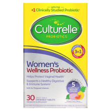Culturelle, Probiotiques, Probiotique Bien-Être Féminin, Fruits Mixtes, 30 Comprimés à Croquer