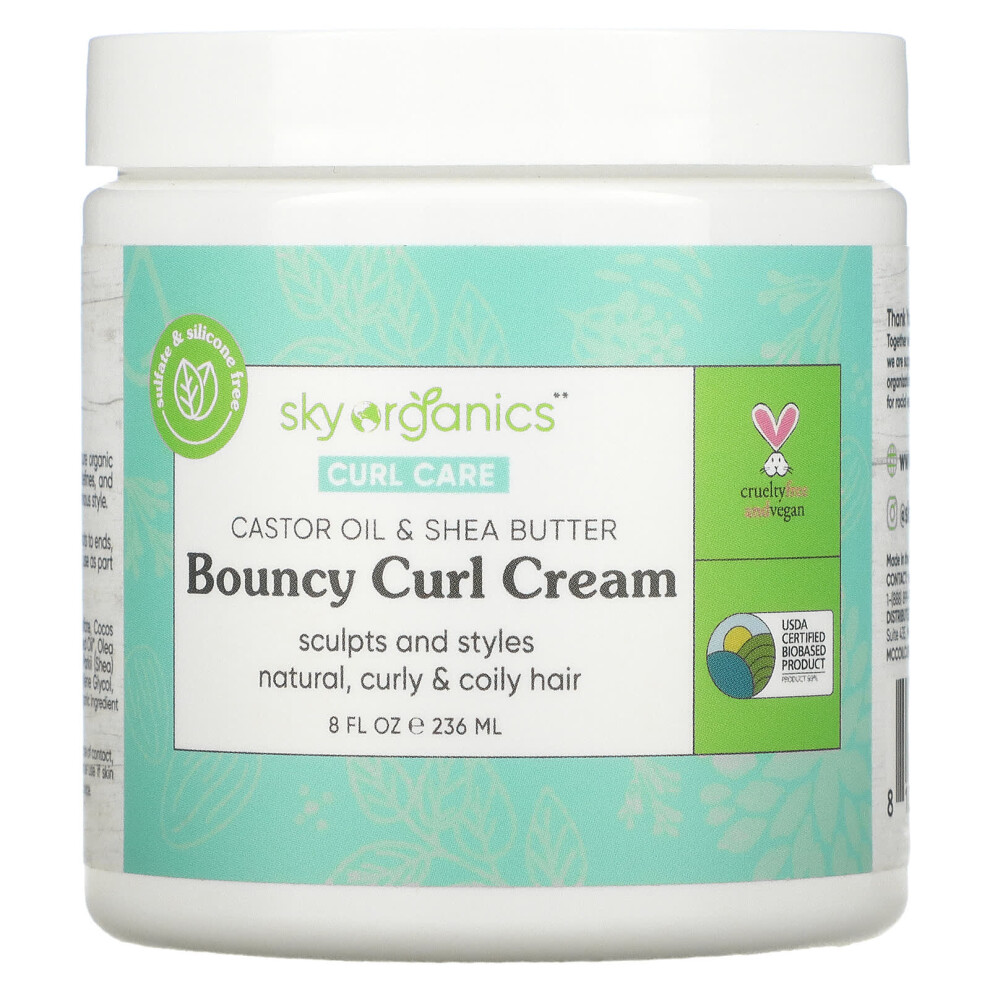 Sky Organics Cream Curl Care, Bouncy Curl 8 Fl Oz (236 Ml)
