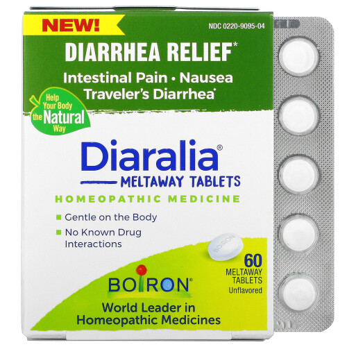 Boiron, Diaralia, Durchfallhilfe, Geschmacksneutral, 60 Schmelztabletten