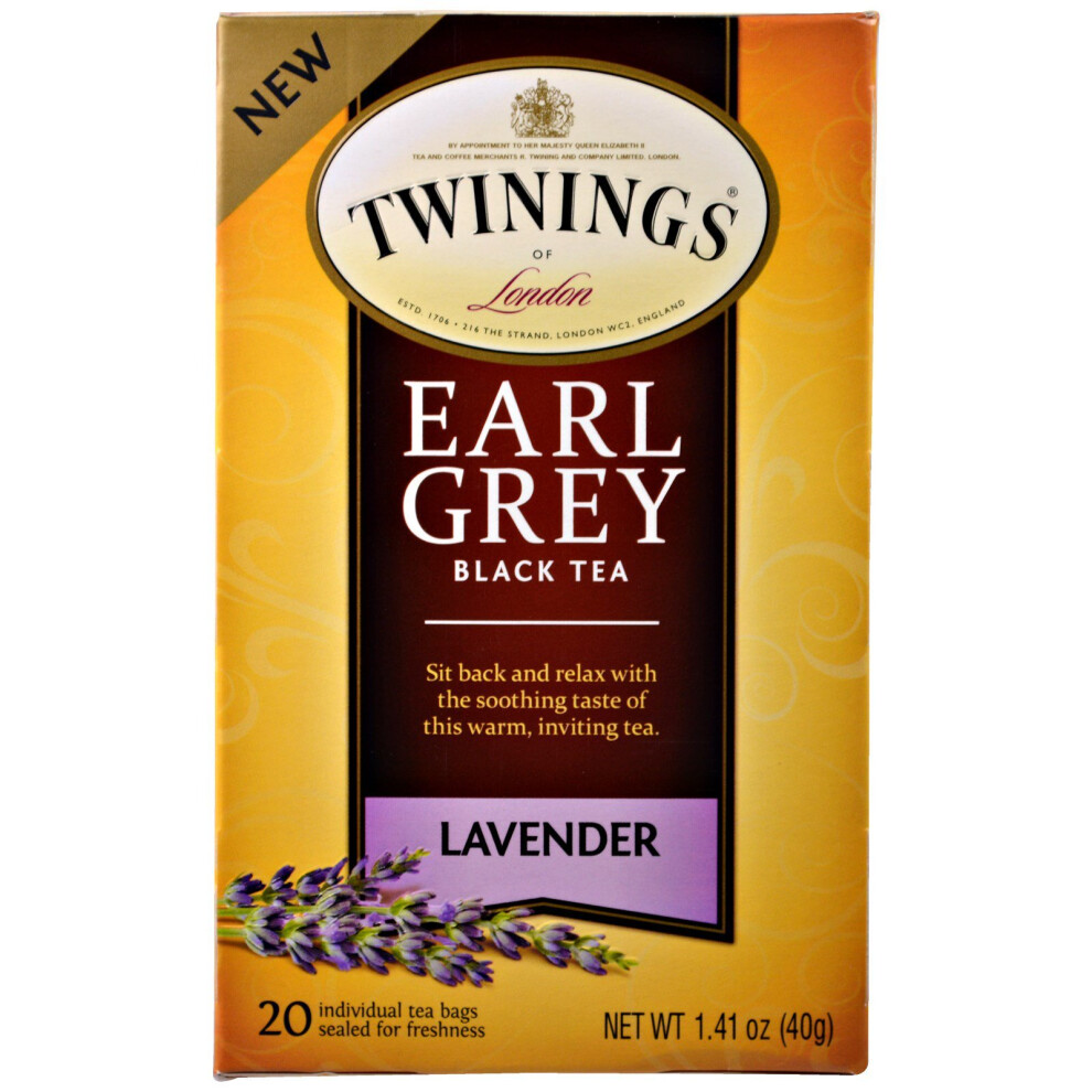 Twinings Tea, Earl , 20 Tea Bags - 1.41 Oz (40 G) Black/Grey/Lavender