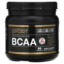 California Gold Nutrition, Sport, Poudre de BCAA, AjiPure, Acides Aminés à Chaîne Ramifiée, 1 lb (454 g)
