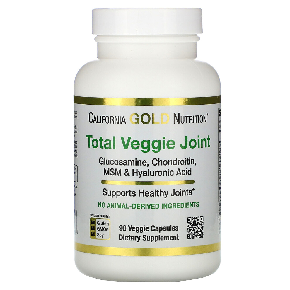 California Gold Nutrition Gold California Nutrition, Total Veggie Joint, Vegetarian Glucosamin, Chondroitin, Msm & Hyaluronic Acid, 90 Veggie Capsules