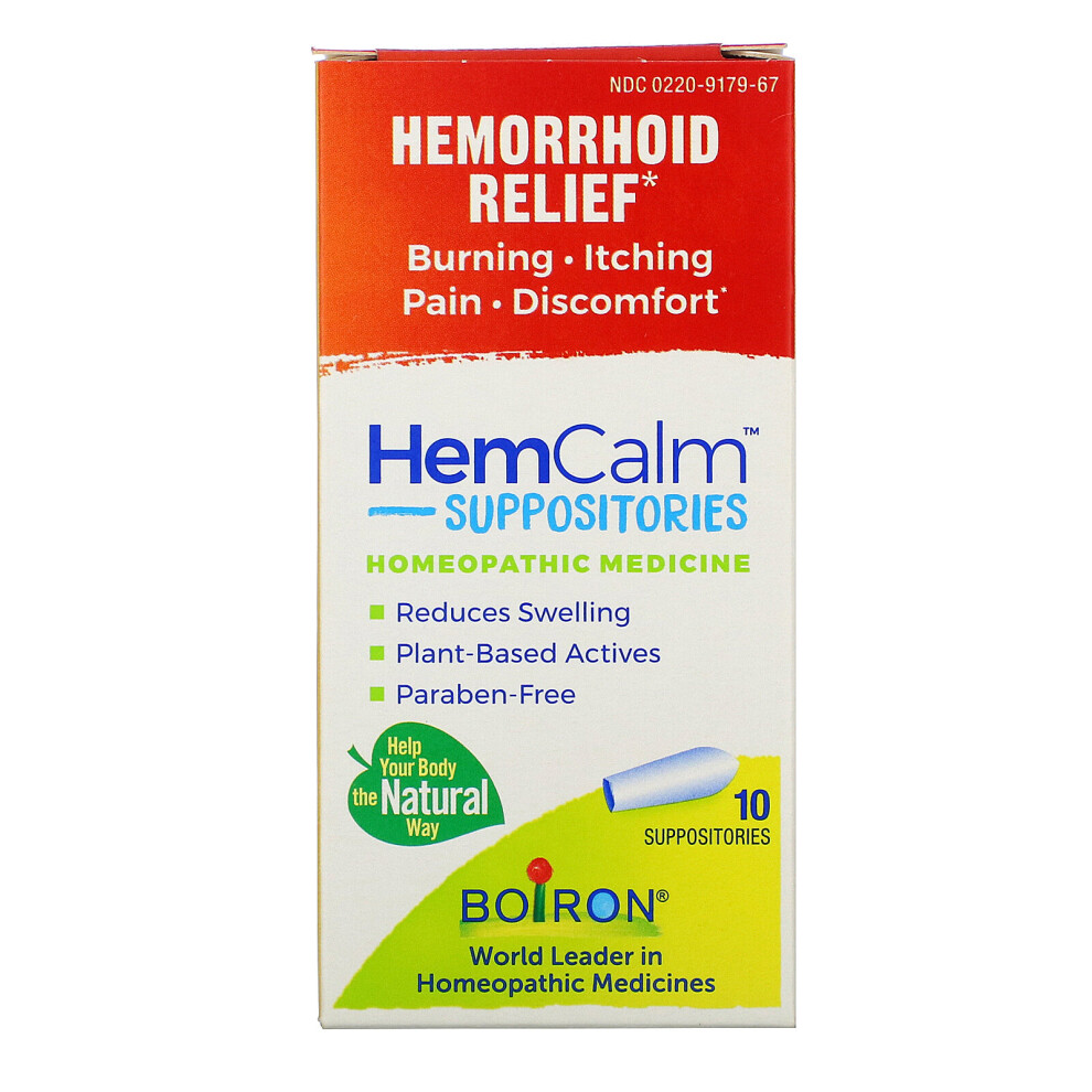 Boiron , Hemcalm Suppositories, Hemorrhoid Relief, 10 Suppositories