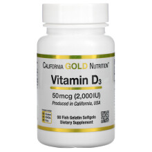 California Gold Nutrition, Vitamin D3, 50 mcg (2.000 IE), 90 Fischgelatine Softgels