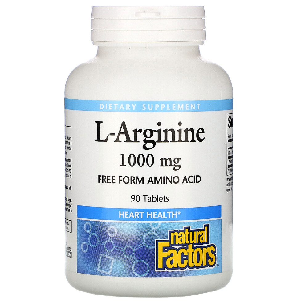 Natural Factors , L-Arginine, 1,000 Mg, 90 Tablets