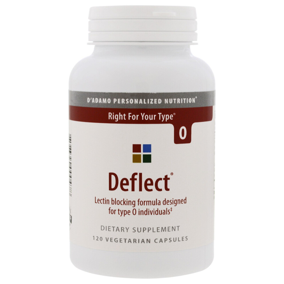 Photos - Vitamins & Minerals D'adamo, Deflect, Lectin Blocking Formula, The Blood Type Diet 0, 120 Vegetarian Capsules