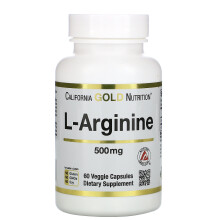 California Gold Nutrition, L-Arginine, AjiPure, 500 mg, 60 Veggie Capsules