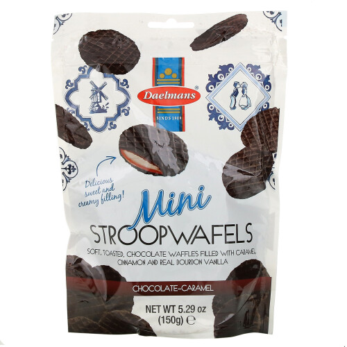 Daelmans, Mini Stroopwafels, Chocolat, 5,29 oz (150 g)