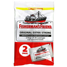 Fisherman's Friend, Menthol Hustenunterdrücker/ Orales Anästhetikum Pastillen, Original Extra Stark, 40 Pastillen
