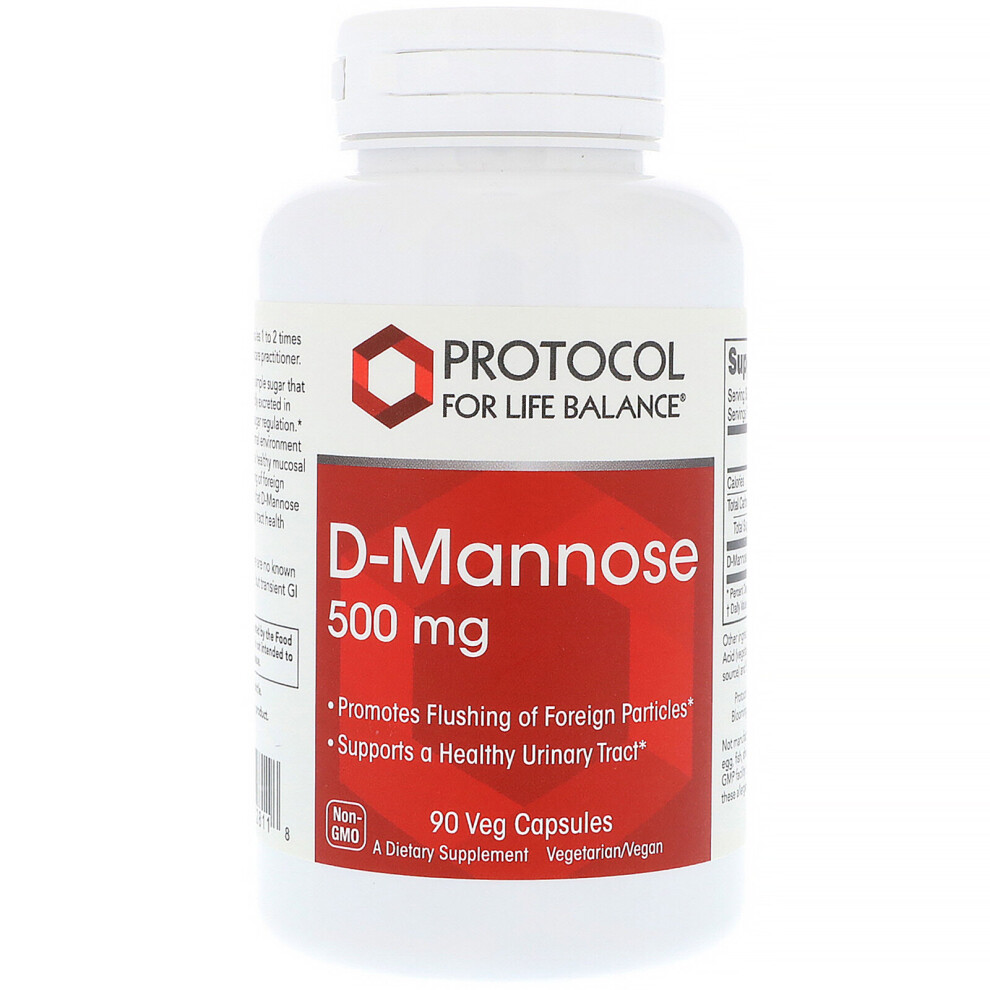 Protocol For Life Balance , D-Mannose, 500 Mg 90 Veg Capsules