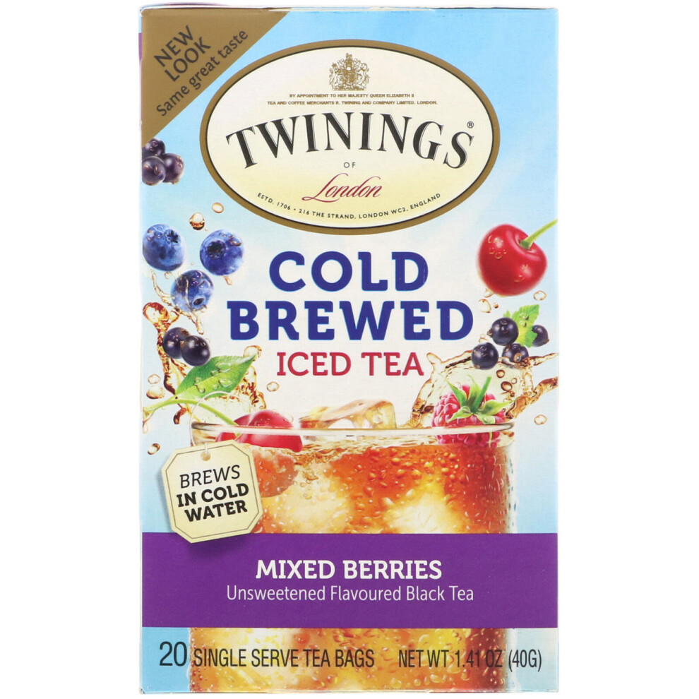 Twinings, Cold Brewed Iced Tea, Mixed Berries, 20 Tea Bags, 1.41 oz (40 g)