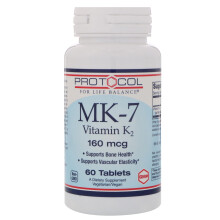 Protocol for Life Balance, MK-7 Vitamine K2, 160 mcg, 60 Comprimés