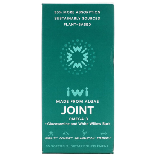 iWi, Joint, Omega-3 + Glucosamine and White Willow Bark, 60 Softgels