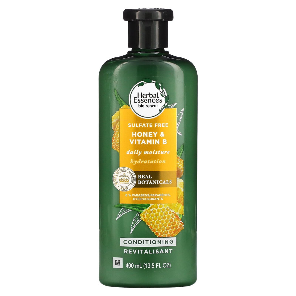 Herbal Essences Green Bio:renew, Sulfate Free, Daily Moisture Conditioner, Honey & Vitamin B, 13.5 Fl Oz (400 Ml)