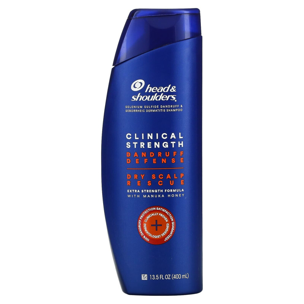 Head & Shoulders, Clinical Strength, Dandruff Defense Shampoo, Dry Scalp Rescue, 13.5 fl oz (400 ml)