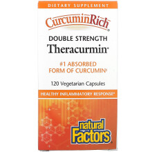 Natural Factors, CurcuminRich, Doppelte Stärke Theracurmin, 120 Vegetarische Kapseln