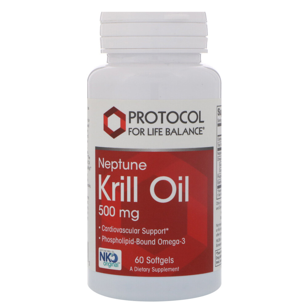 Protocol For Life Balance , Neptune Krill Oil, 500 Mg, 60 Softgels