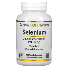 California Gold Nutrition, Selenium, Yeast-Free, 200 mcg, 180 Veggie Capsules