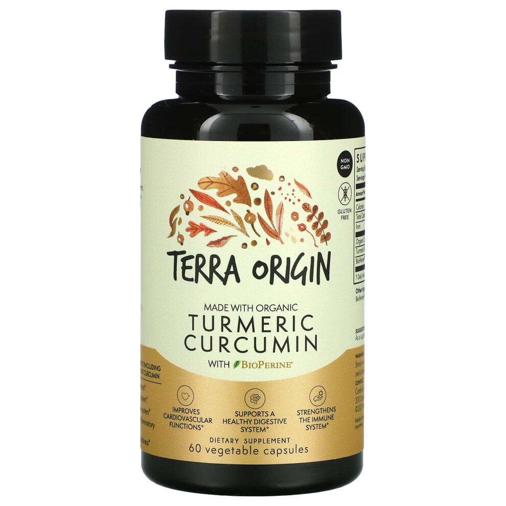 Terra Origin , Turmeric Curcumin With Bioperine, 60 Vegetable Capsules