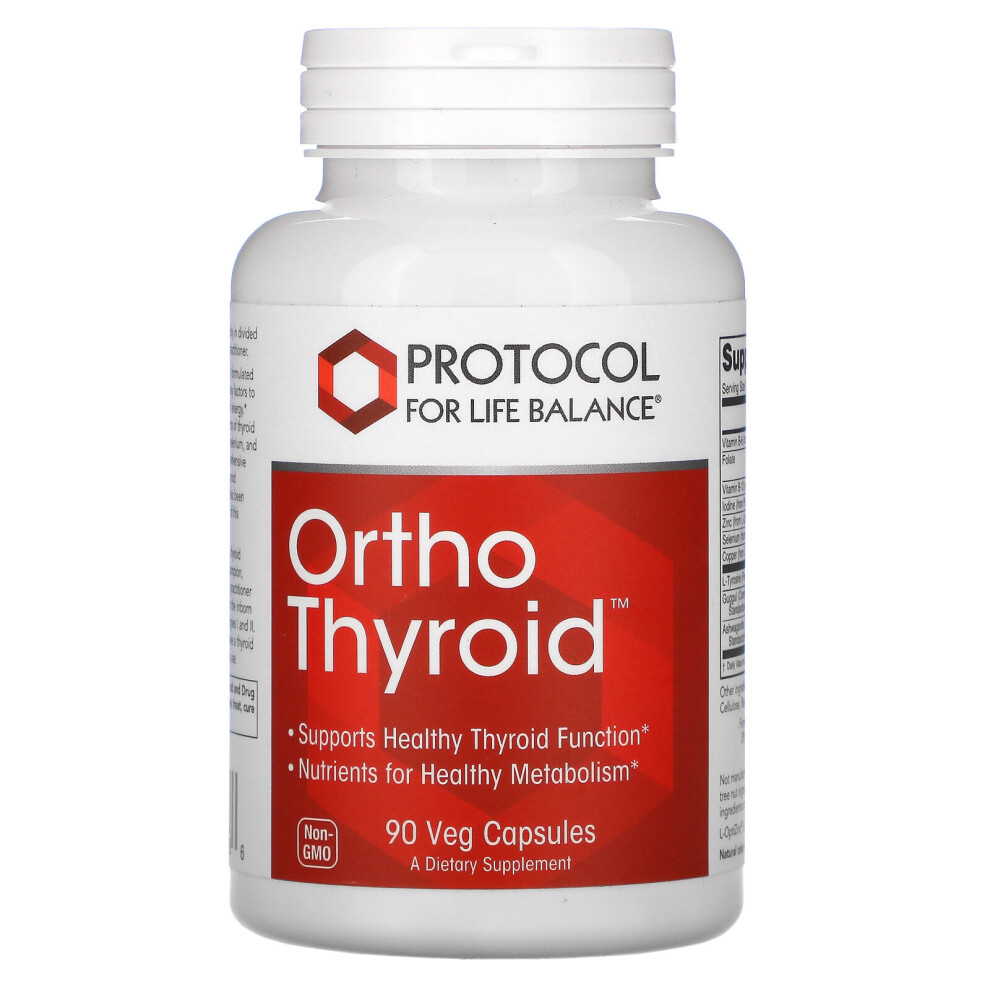 Protocol For Life Balance , Ortho Thyroid, 90 Veg Capsules