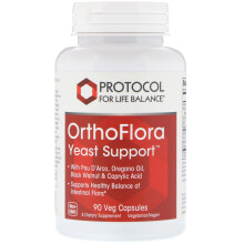 Protocol for Life Balance, OrthoFlora Hefe-Unterstützung, 90 Veg Kapseln