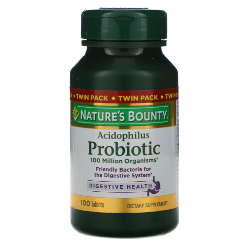 Nature's Bounty, Probiotique Acidophilus, Double Pack, 100 Comprimés Chacun 1