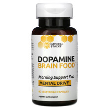 Natural Stacks, Dopamin Brain Food, 60 Vegane Kapseln