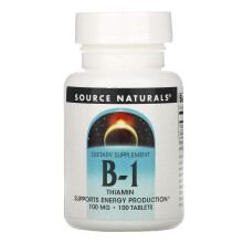 Source Naturals, B-1, Thiamin, 100 mg, 100 Tabletten