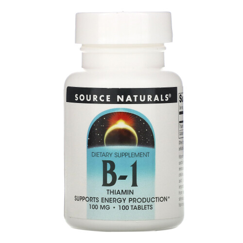 Source Naturals, B-1, Thiamin, 100 mg, 100 Tabletten
