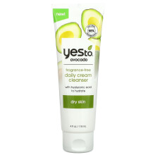 Yes To Avocado Fragrance Free Daily Cream Cleanser Hydrating Face Wash That Removes Makeup & Impurities Leaving Skin Moisturized With Hyaluronic
