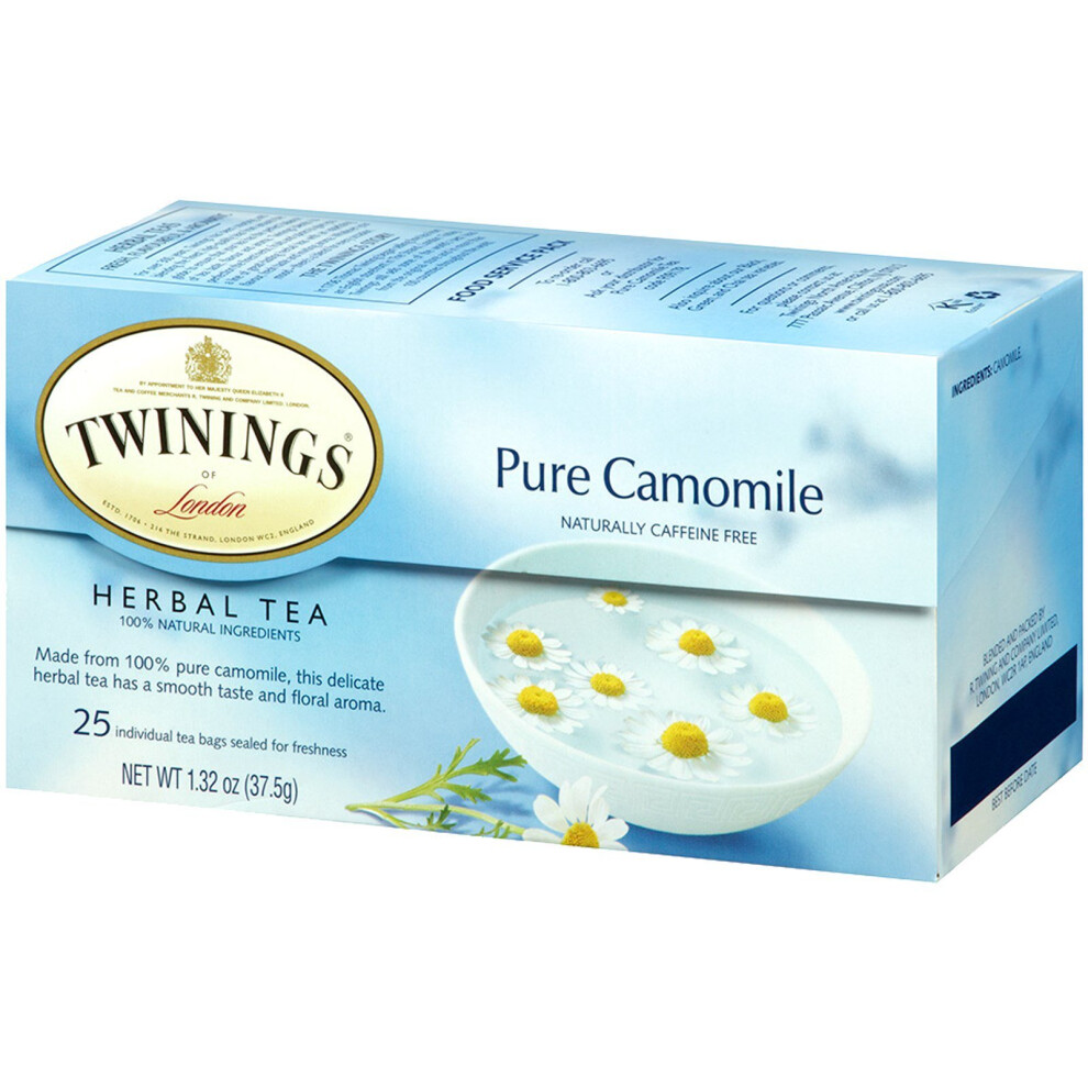Twinings , Herbal Tea, Pure Camomile, Caffeine Free, 25 Tea Bags, 1.32 Oz (37.5 G)