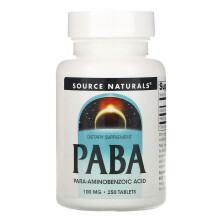 Source Naturals, PABA, 100 mg, 250 Tabletten