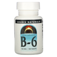 Source Naturals, B-6, 100 mg, 100 Comprimés