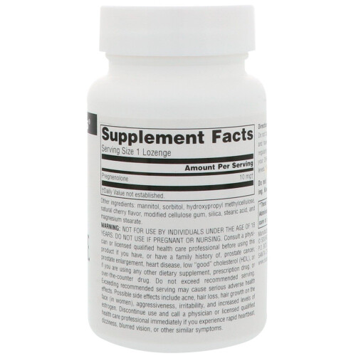 Source Naturals, Pregnenolone Cherry Flavored, 10 mg, 120 Lozenges 1