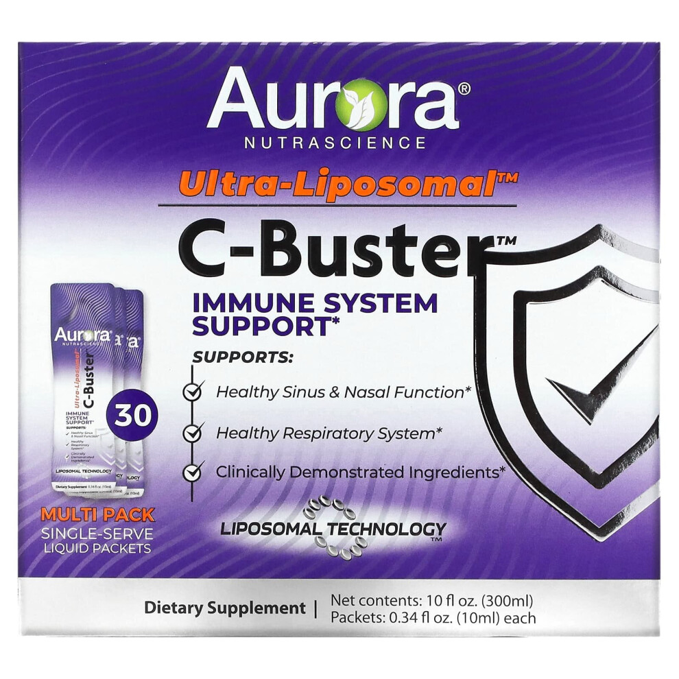 Aurora Nutrascience , Ultra-Liposomal, C-Buster, 30 Packets, 0.34 Fl Oz (10 Ml) Each