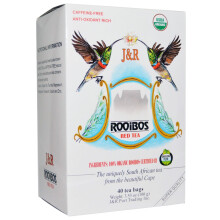 J&R Port Trading, Thé Rouge Rooibos, Sans Caféine, 40 Sachets de Thé, 3,53 oz (100 g)