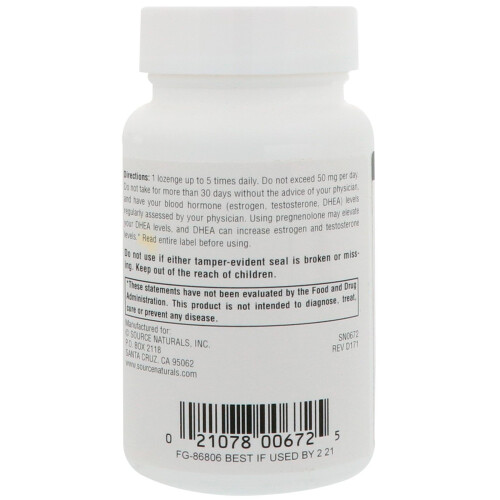 Source Naturals, Pregnenolone Cherry Flavored, 10 mg, 120 Lozenges 2