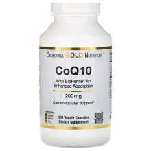 California Gold Nutrition, CoQ10 USP mit BioPerine, 200 mg, 360 Veggie-Kapseln