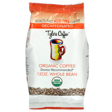 Tylers Coffees, Café Biologique, Grains Entiers, Décaféiné, 12 oz