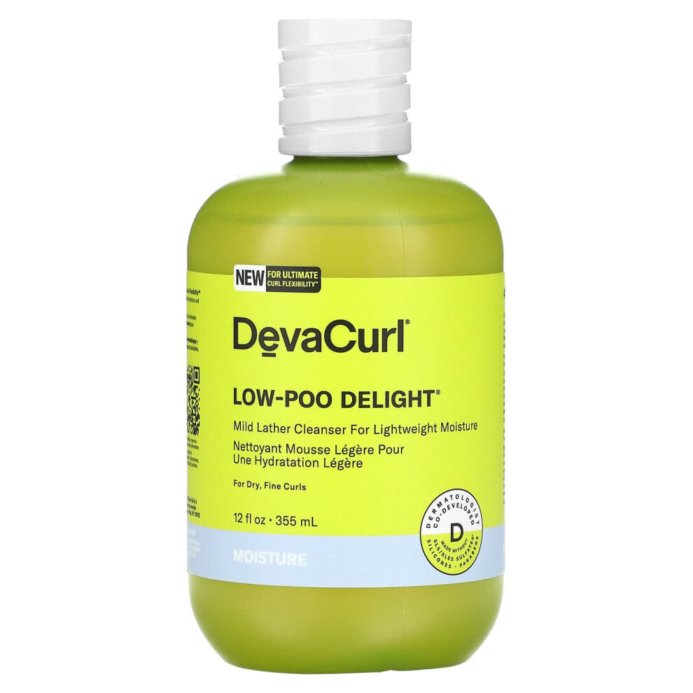 Devacurl , Low-Poo Delight, Mild Lather Cleanser For Lightweight Moisture, 12 Fl Oz (355 Ml)