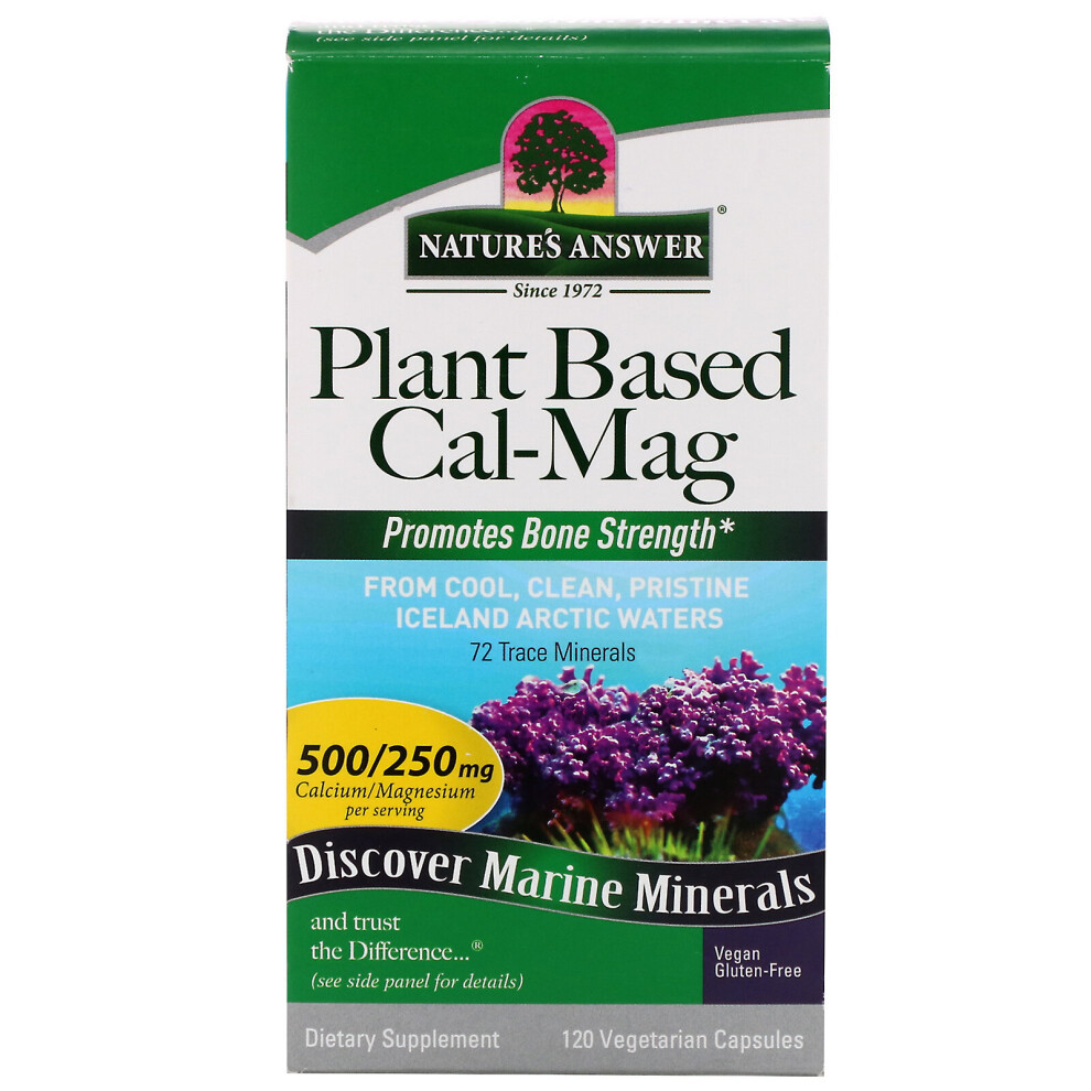 Nature's Answer , Plant Based Cal-Mag, 500/250 Mg, 120 Vegetarian Capsules
