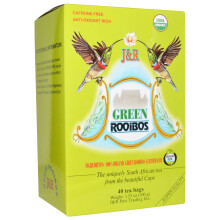 J&R Port Trading, Rooibos Vert, Sans Caféine, 40 Sachets de Thé, 3,53 oz (100 g)