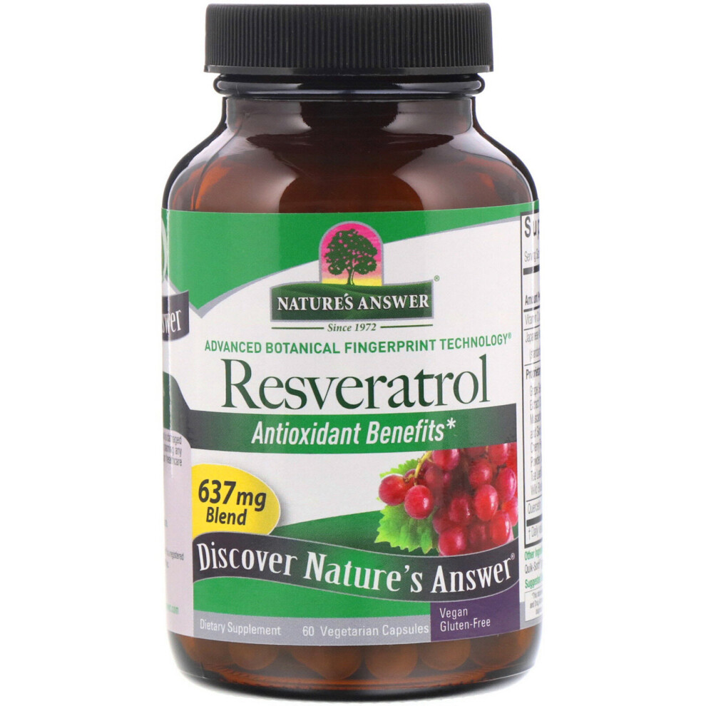 Nature's Answer , Resveratrol, 637 Mg, 60 Vegetarian Capsules