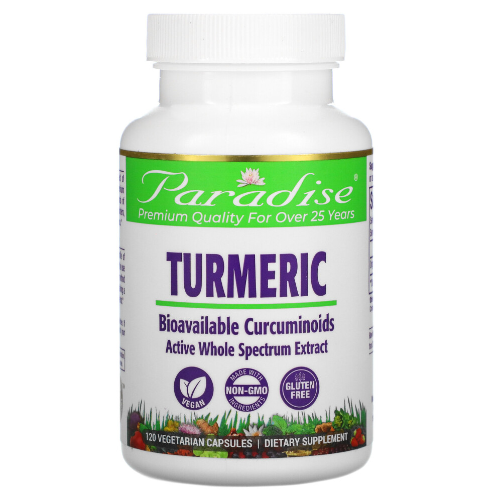 Paradise Herbs , Turmeric, 120 Vegetarian Capsules