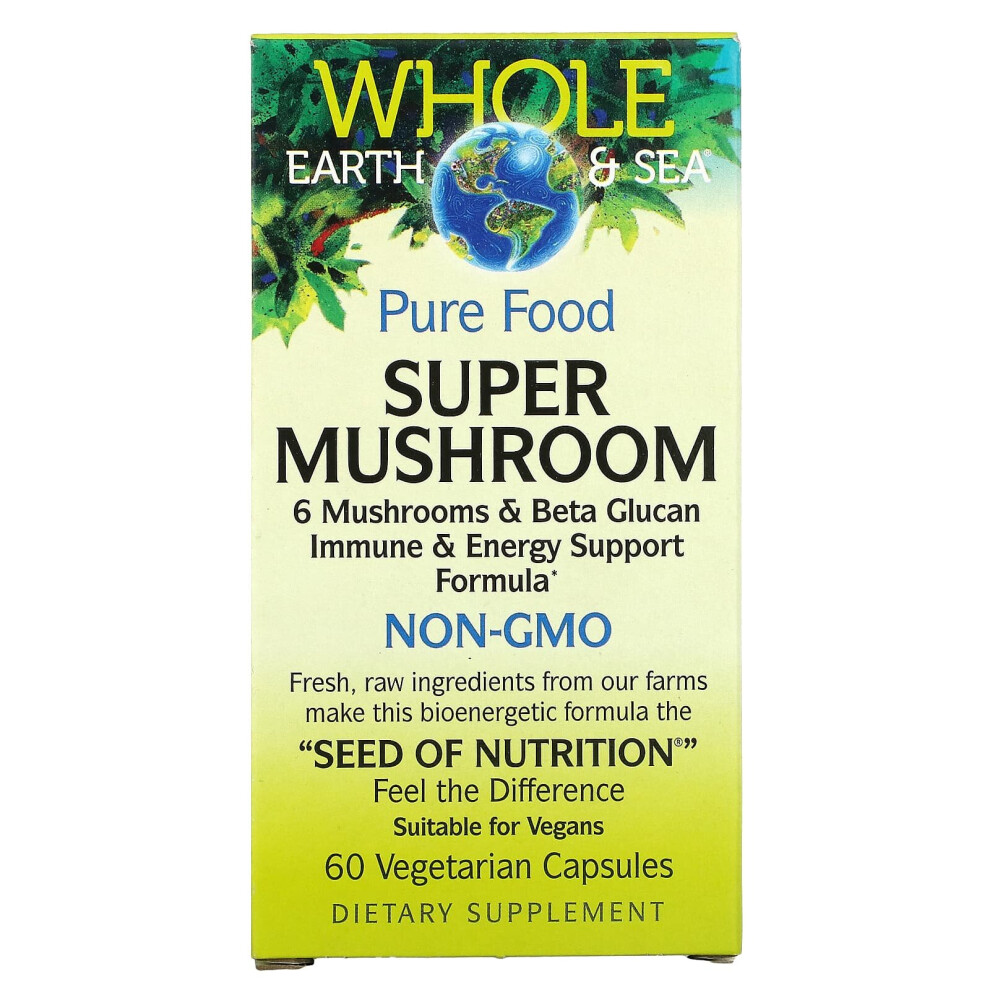 Natural Factors , Whole Earth & Sea, Super Mushroom, 60 Vegetarian Capsules