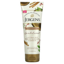 Jergens Tělové máslo Sandalwood, zvlhčovač s esenciálním olejem ze santalového dřeva, 7 fl oz