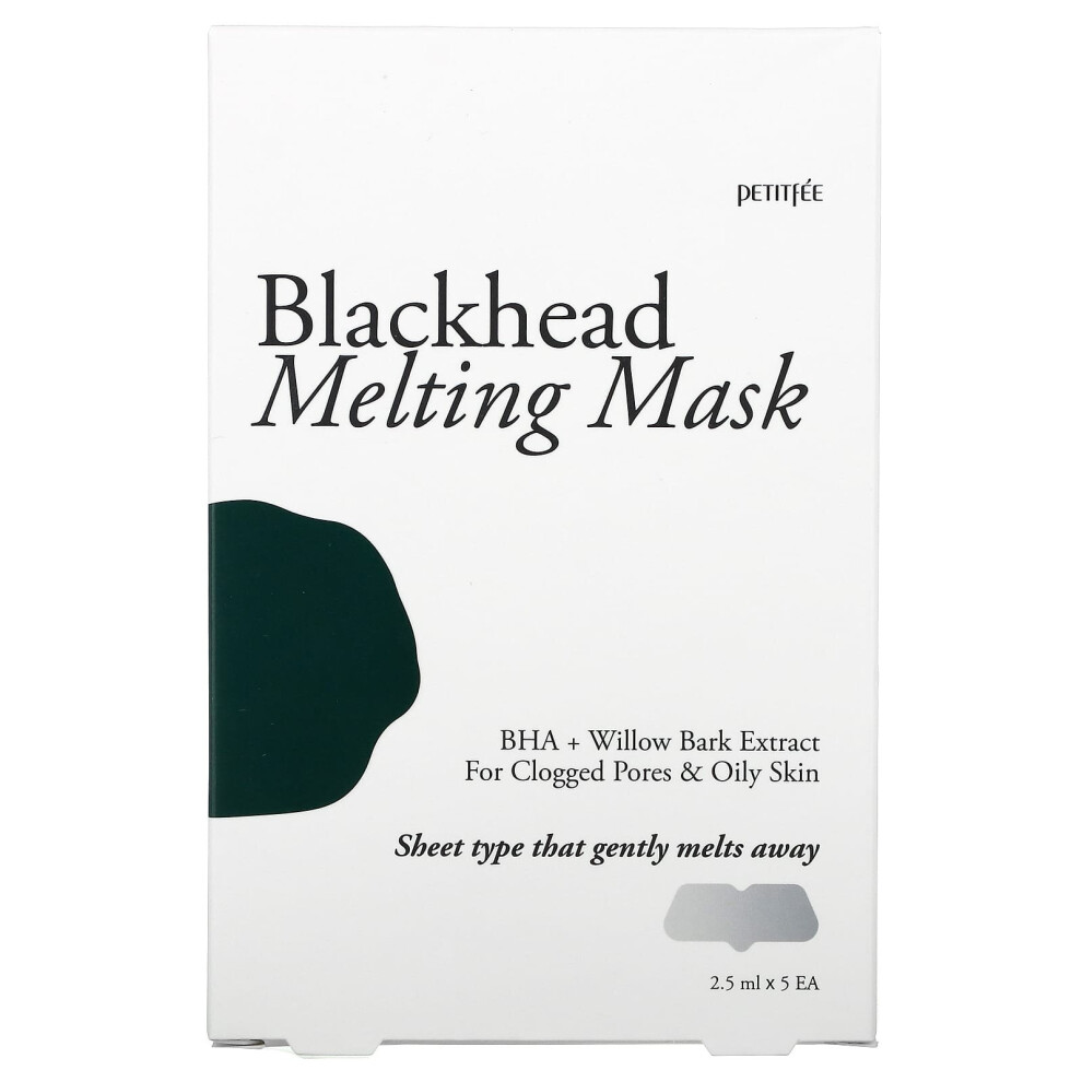 Petitfee , Blackhead Melting Mask, 5 Patches, 2.5 Ml Each